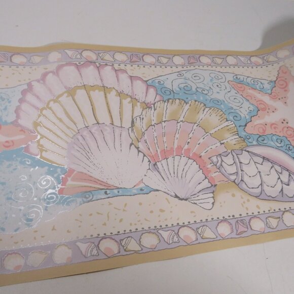 "Sea Mist" Sea Shells Wallpaper Border (2) Rolls #2 - Picture 1 of 10